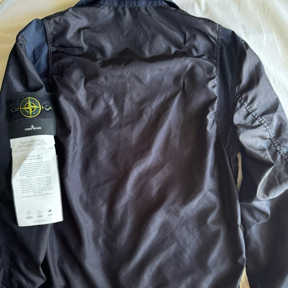 STONE ISLAND Blue/Black TELA Technology Lightweight Jacket sz.M, 100%Genuine,NWT - Picture 3 of 11